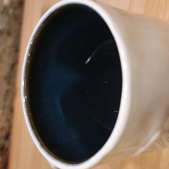 Rae Dunn COFFEE Studio Collection Mug Cup 15 oz Beige And Blue Inside NEW - Picture 5 of 6